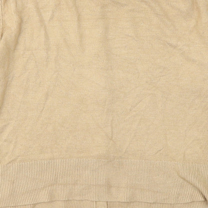 Primark Womens Beige Round Neck Viscose Cardigan Jumper Size 12