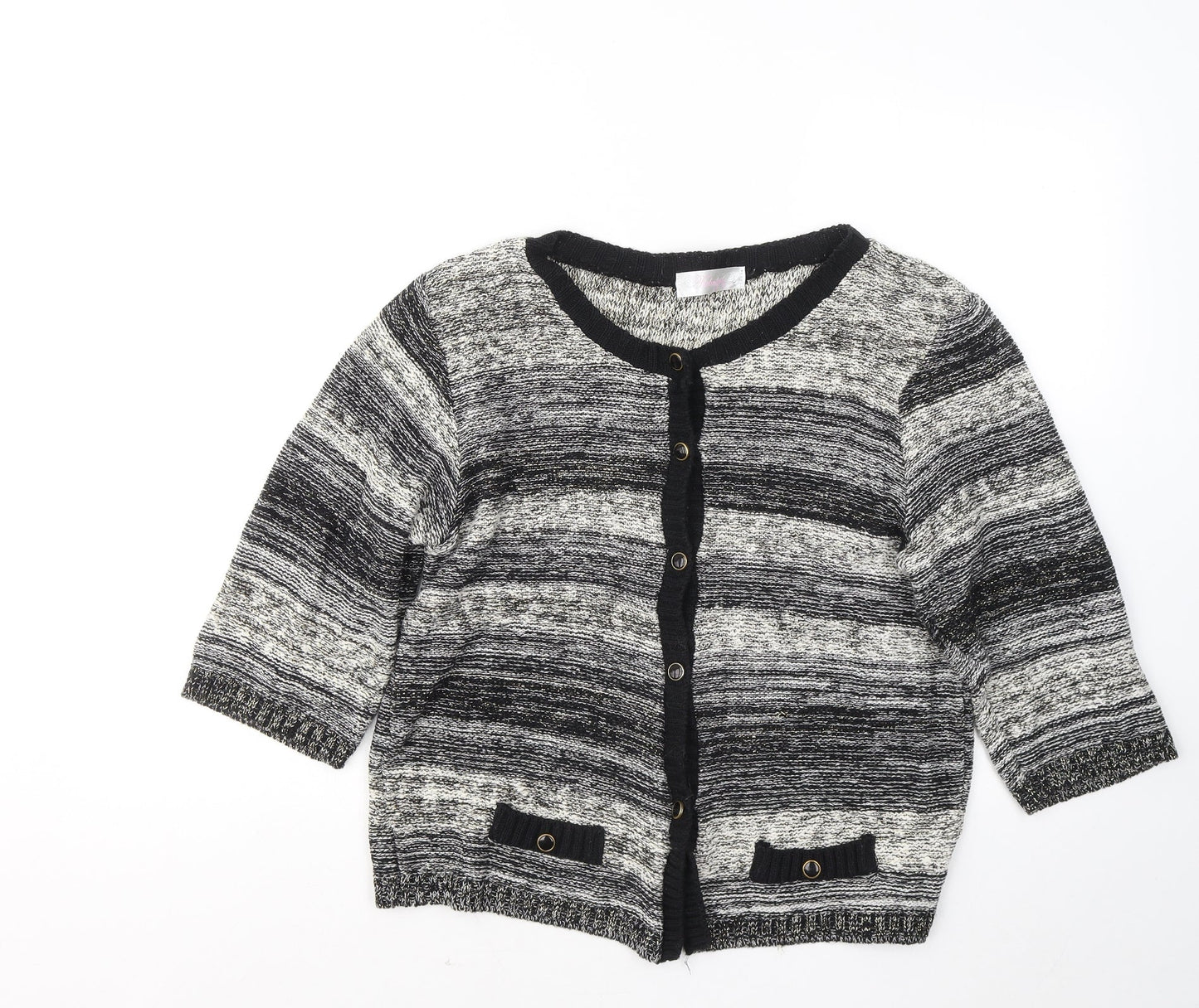 Womens UK Size L Fabrizio Black Cardigan Jumper