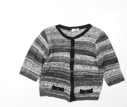 Womens UK Size L Fabrizio Black Cardigan Jumper
