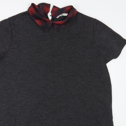 TU Womens Grey Polyester Tunic Blouse Size 16 Collared