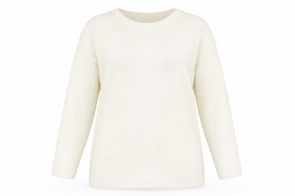 H&M Womens Ivory Boat Neck Acrylic Tunic Jumper Size 14