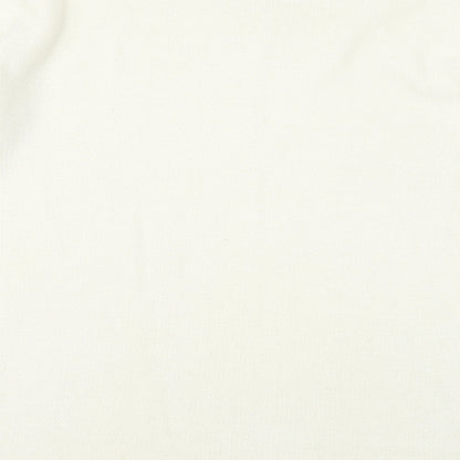 H&M Womens Ivory Boat Neck Acrylic Tunic Jumper Size 14