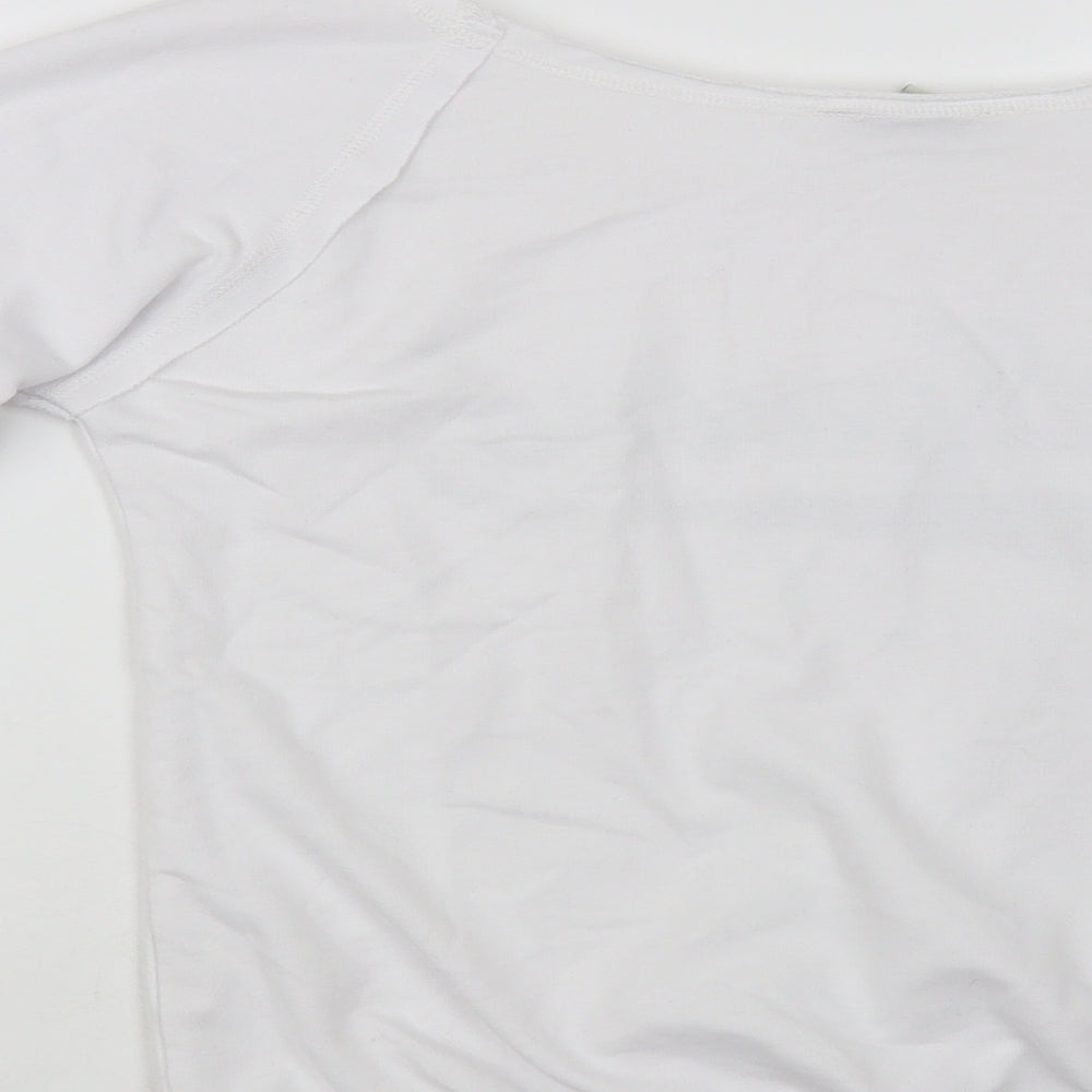 Vintage Girl Womens White Cotton Pullover Sweatshirt Size S Pullover - Hollywood