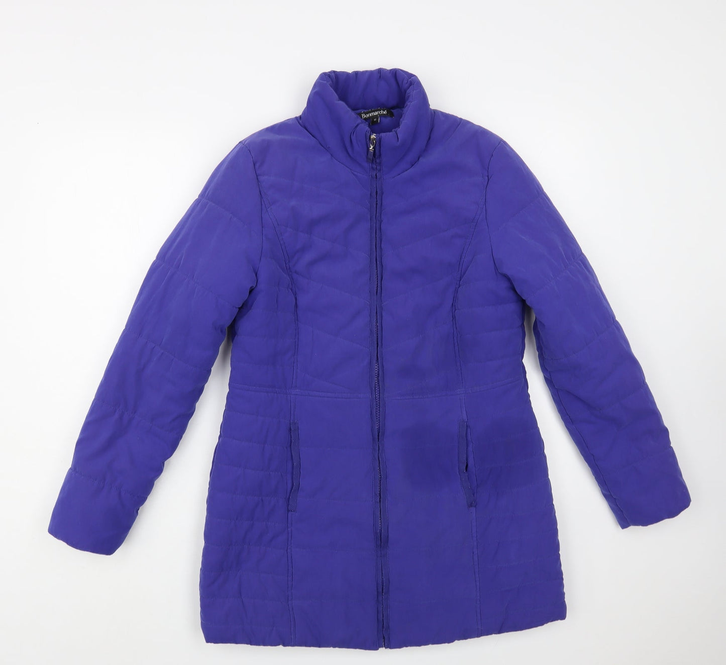 Womens UK Size 10 Bonmarché Purple Quilted Coat