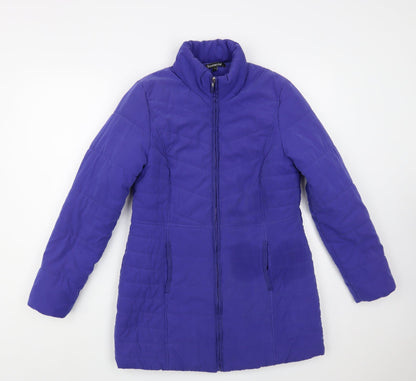 Womens UK Size 10 Bonmarché Purple Quilted Coat