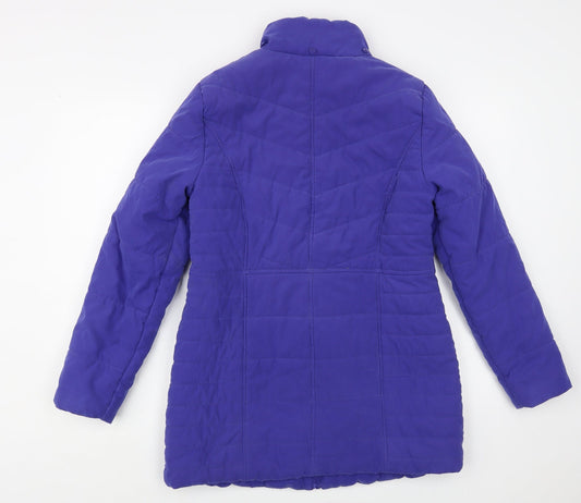 Womens UK Size 10 Bonmarché Purple Quilted Coat