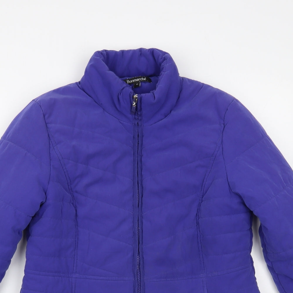 Womens UK Size 10 Bonmarché Purple Quilted Coat
