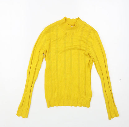 Womens UK Size 8 Miss Selfridge Yellow Pullover Jumper
