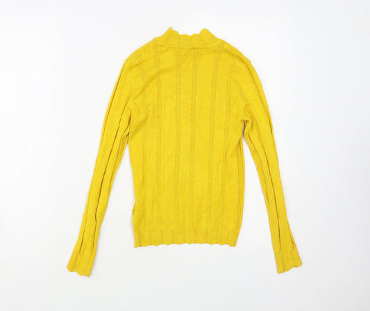 Womens UK Size 8 Miss Selfridge Yellow Pullover Jumper