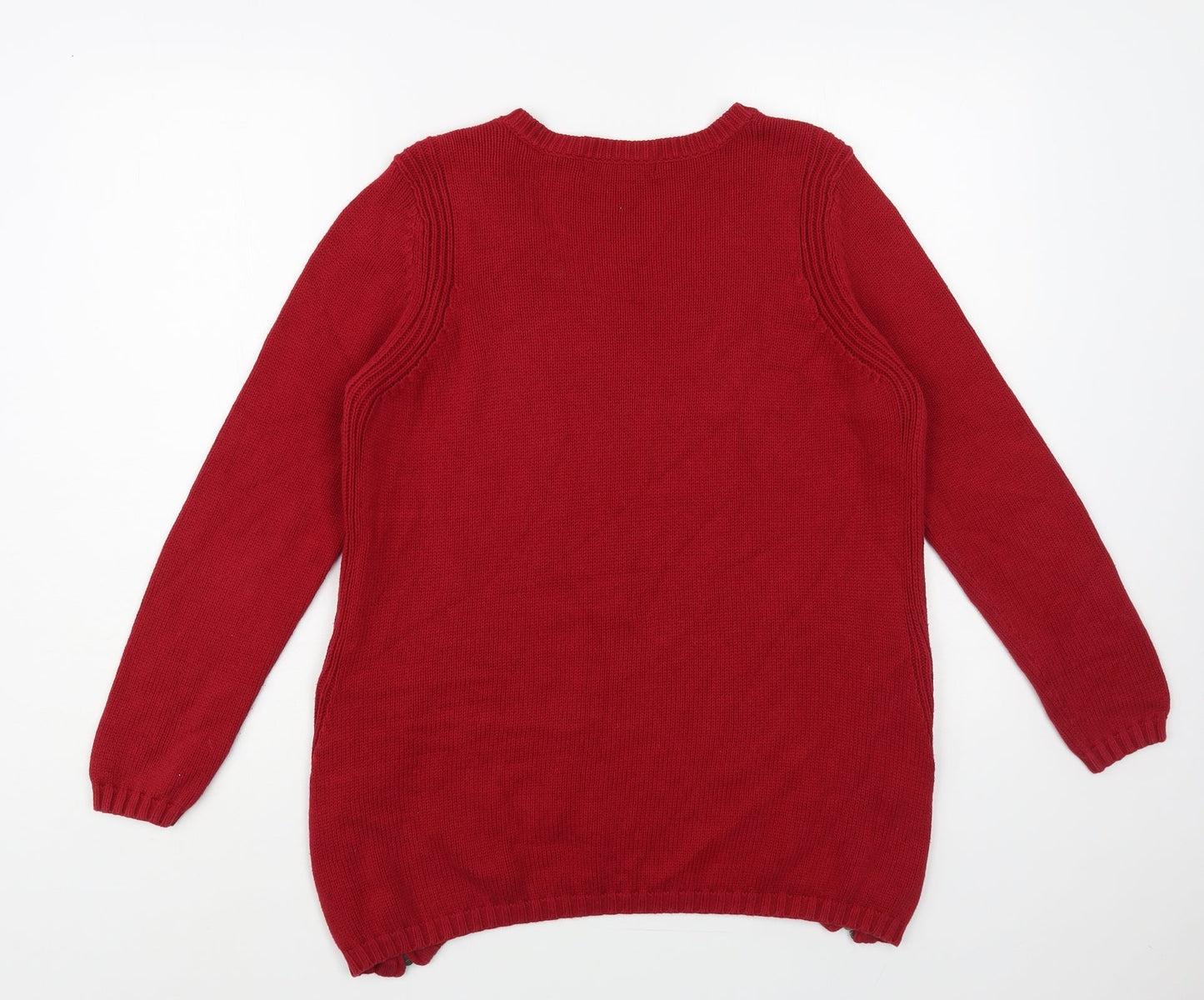 Womens UK Size 10 Marks and Spencer Red Pullover Jumper