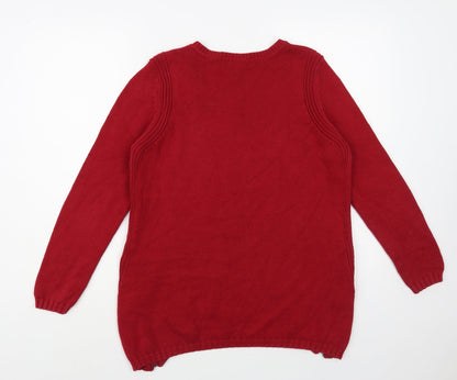 Womens UK Size 10 Marks and Spencer Red Pullover Jumper