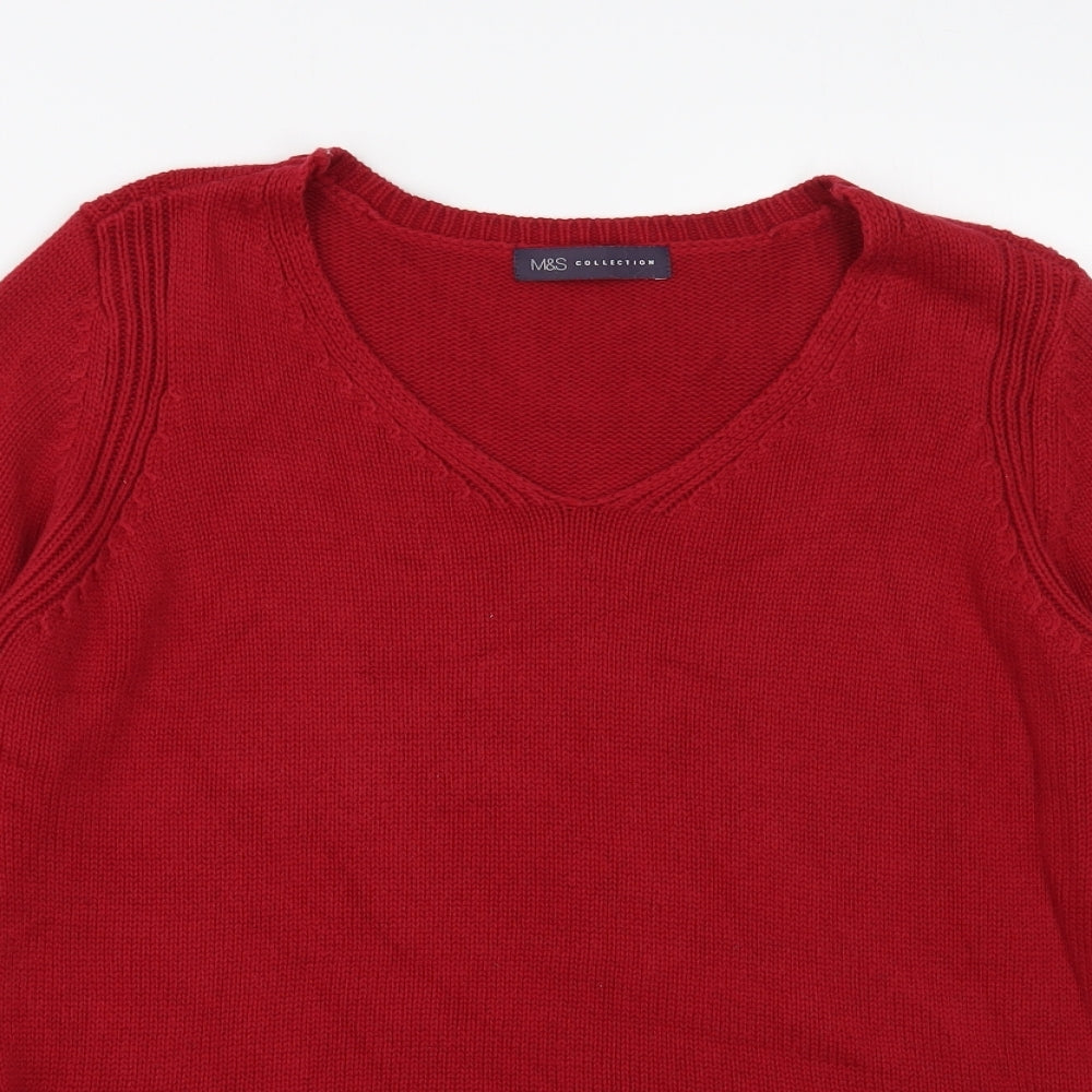 Womens UK Size 10 Marks and Spencer Red Pullover Jumper