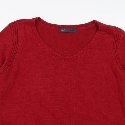 Womens UK Size 10 Marks and Spencer Red Pullover Jumper