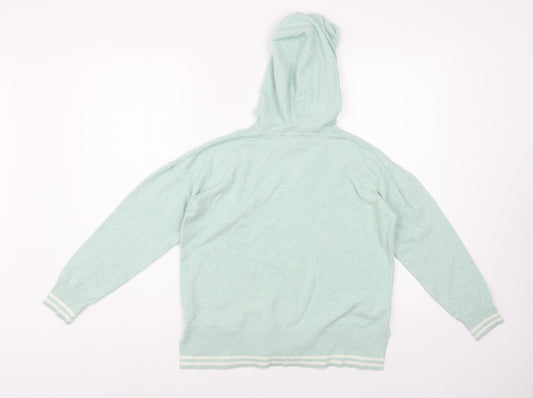 F&F Womens Green Round Neck Geometric Polyester Pullover Jumper Size M - Star Pattern