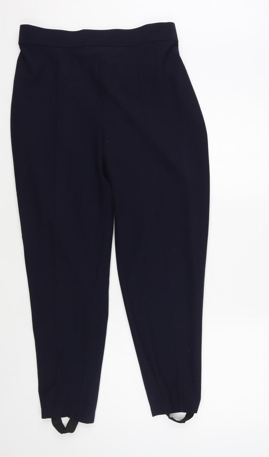 Essence Womens Blue Polyester Trousers Size 16 L27 in Regular