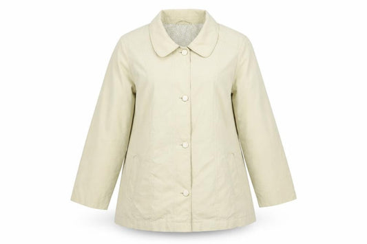 Womens UK Size L Classic Beige Pea Coat