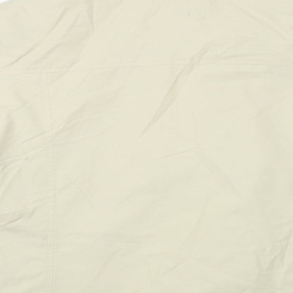 Classic Womens Beige Pea Coat Coat Size L Button