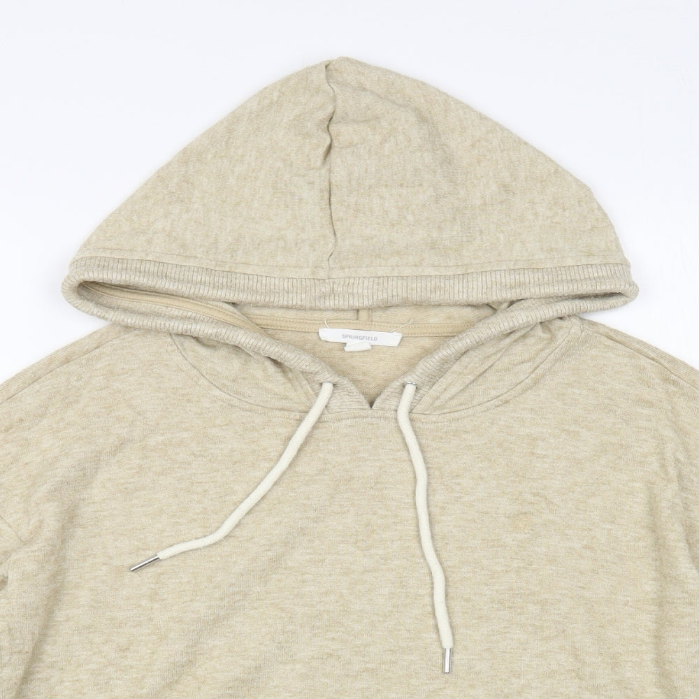 Springfield Womens Beige Polyester Pullover Hoodie Size M Pullover