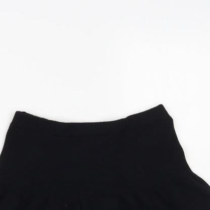 Preworn Girls Black Viscose A-Line Skirt Size 9-10 Years Regular