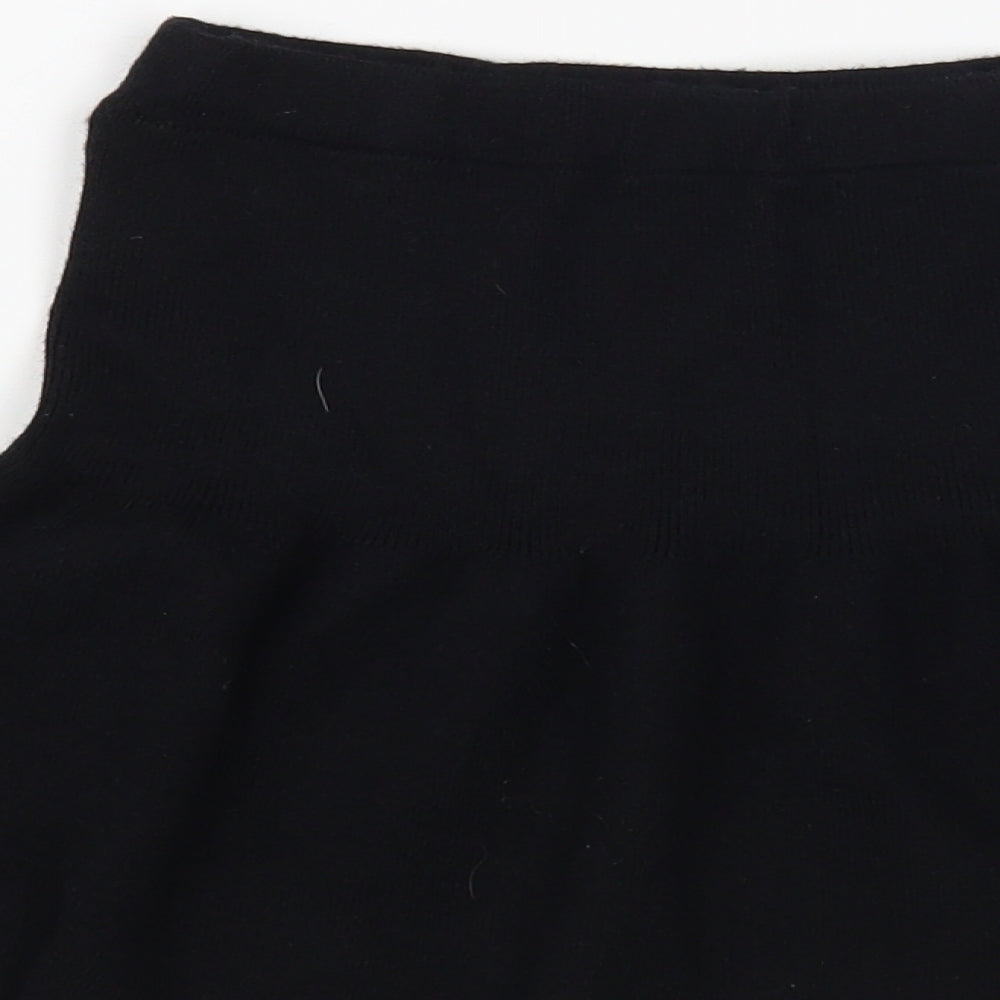 Preworn Girls Black Viscose A-Line Skirt Size 9-10 Years Regular