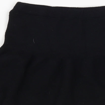 Preworn Girls Black Viscose A-Line Skirt Size 9-10 Years Regular