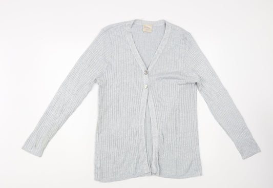 Womens UK Size 18 Mackays Silver Cardigan Jumper