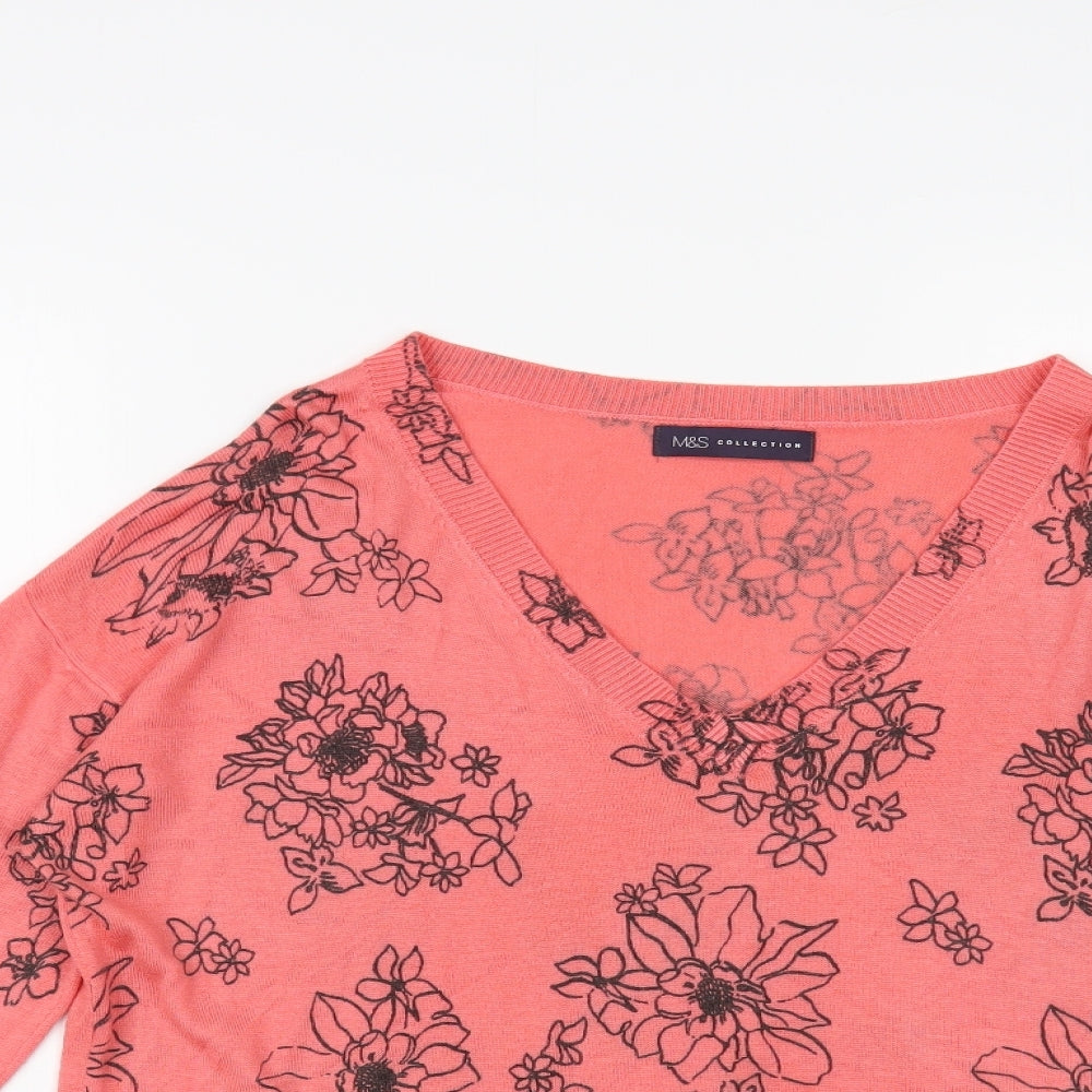 Womens UK Size M Marks and Spencer Pink Pullover Jumper