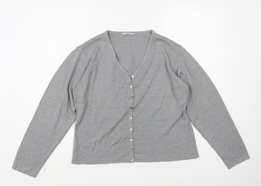 Womens UK Size M Preworn Grey Cardigan Jumper