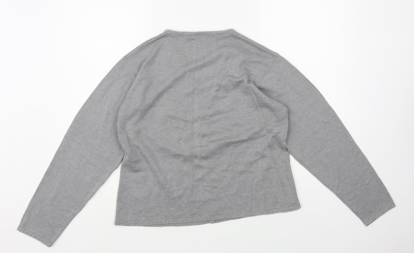 Womens UK Size M Preworn Grey Cardigan Jumper