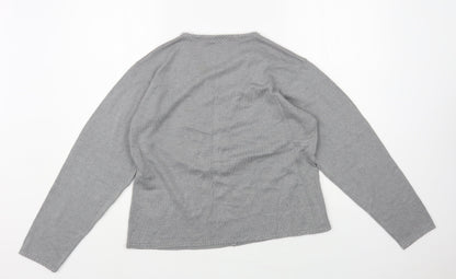 Womens UK Size M Preworn Grey Cardigan Jumper