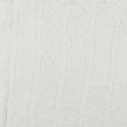IsaBELLE Womens White Crew Neck Cotton Pullover Jumper Size M