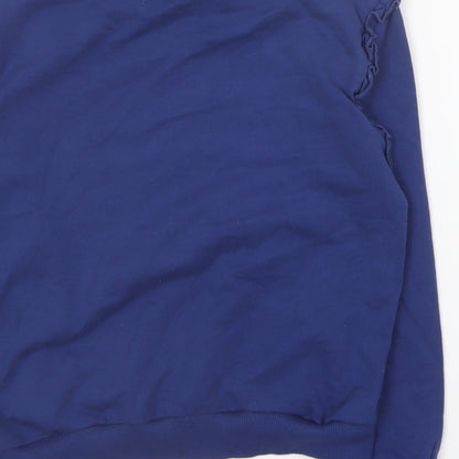 Studio Girls Blue Round Neck Cotton Pullover Jumper Size 7-8 Years