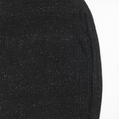 Cedar Wood State Mens Black Collared Acrylic Pullover Jumper Size M