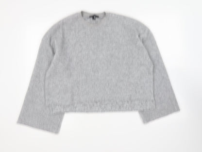 Womens UK Size 10 Topshop Grey Pullover Jumper