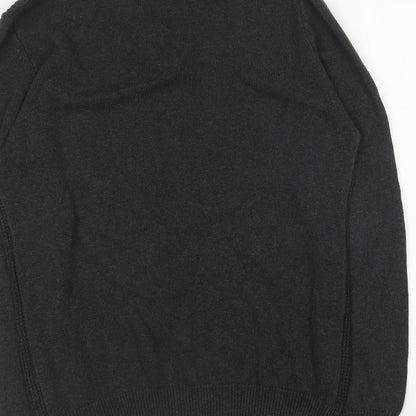 Cedar Wood State Mens Blue V-Neck Cotton Pullover Jumper Size M