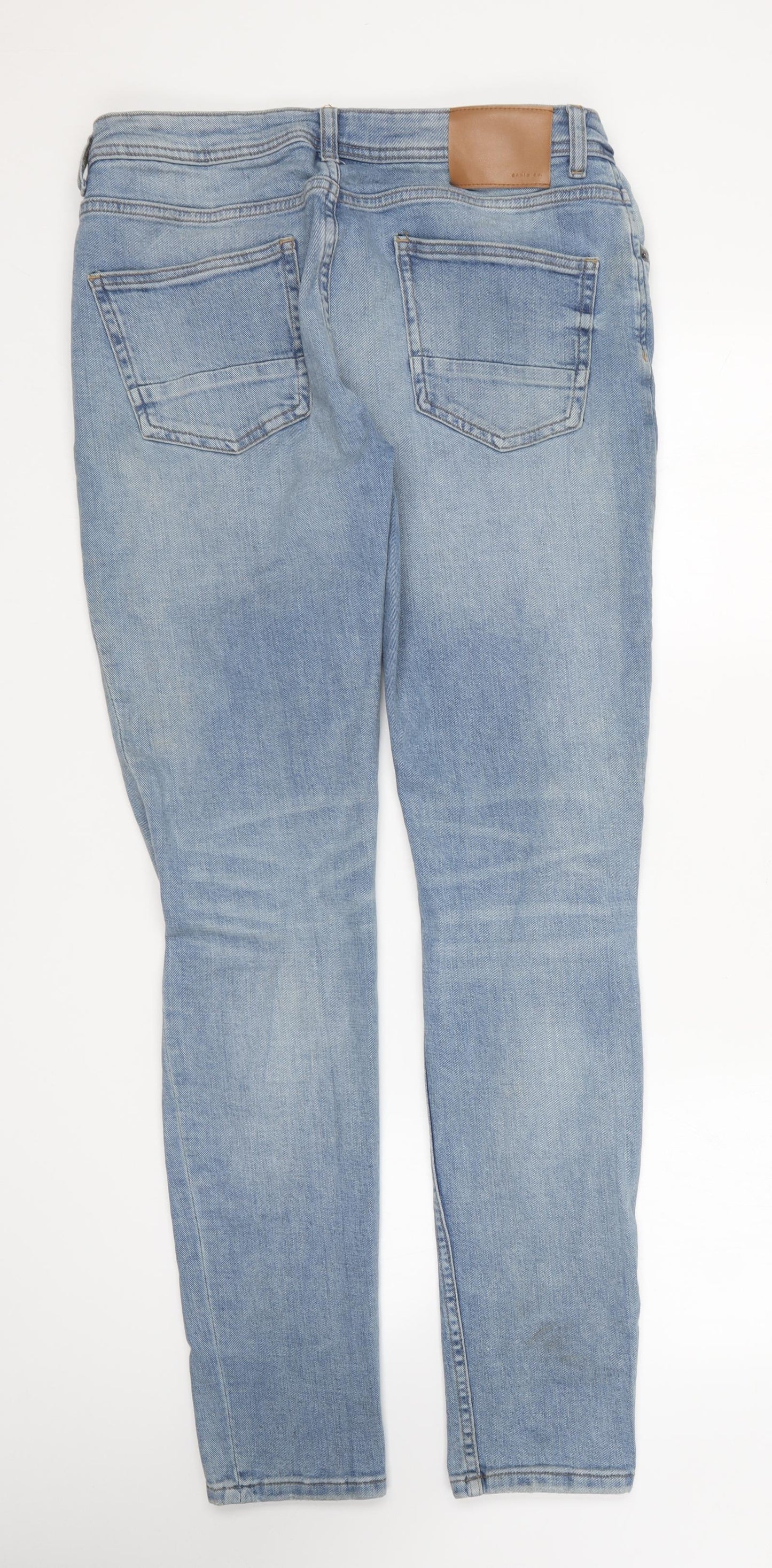 Primark Womens Blue Cotton Straight Jeans Size 34 in L37 in Regular