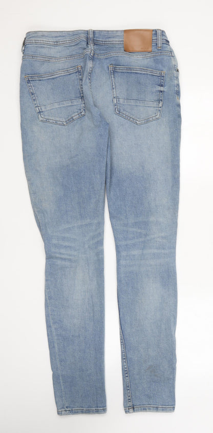 Primark Womens Blue Cotton Straight Jeans Size 34 in L37 in Regular
