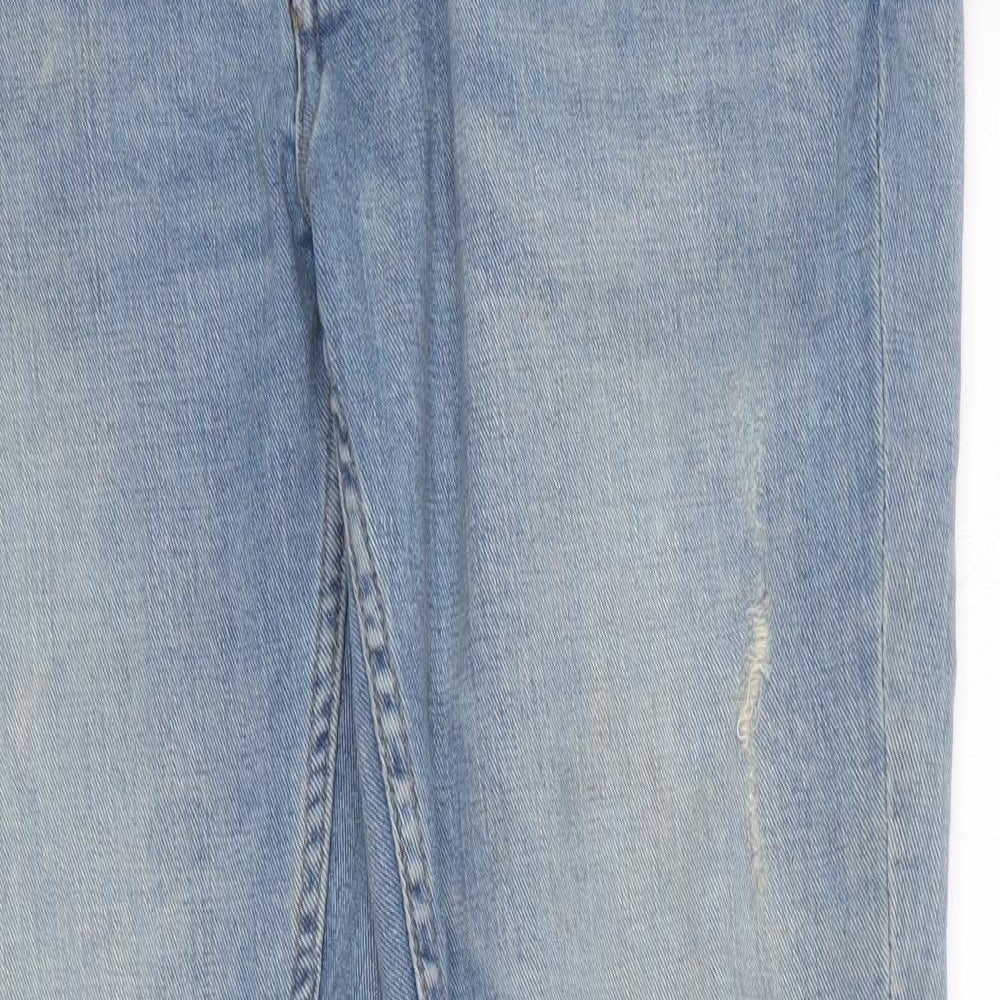 Primark Womens Blue Cotton Straight Jeans Size 34 in L37 in Regular