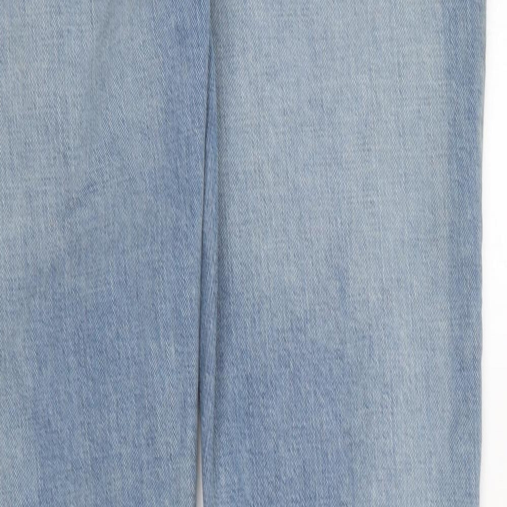 Primark Womens Blue Cotton Straight Jeans Size 34 in L37 in Regular