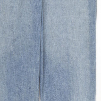 Primark Womens Blue Cotton Straight Jeans Size 34 in L37 in Regular