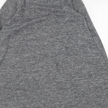 New Look Womens Grey Polyester Jumper Dress Size 8 Round Neck