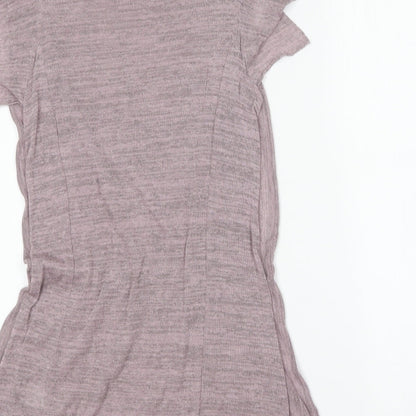 James Lakeland Womens Purple Viscose Skater Dress Size M Round Neck