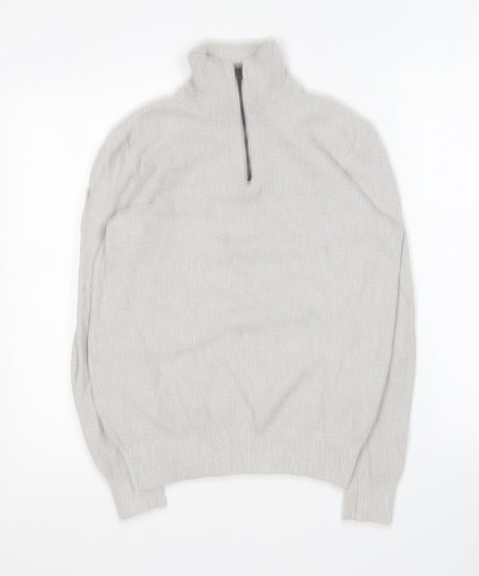 George Mens Grey Cotton Pullover Sweatshirt Size S