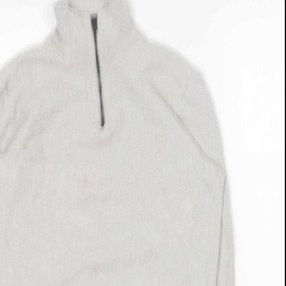 George Mens Grey Cotton Pullover Sweatshirt Size S