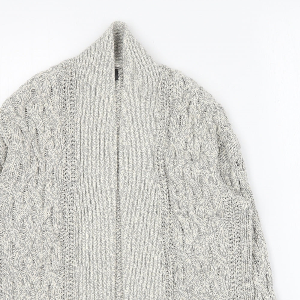 EDITION Womens Grey V-Neck Cotton Cardigan Jumper Size XS