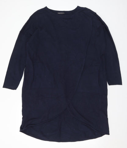 Preworn Womens Blue Viscose Jumper Dress Size L Round Neck