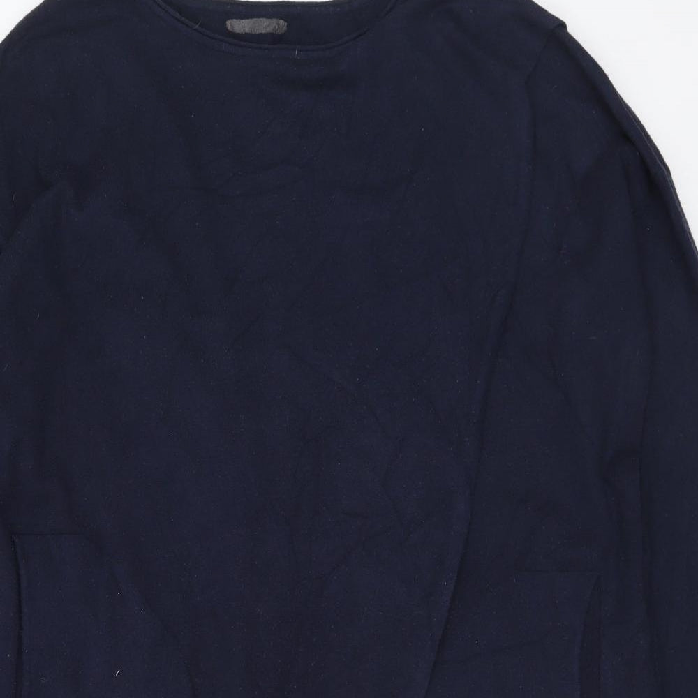 Preworn Womens Blue Viscose Jumper Dress Size L Round Neck