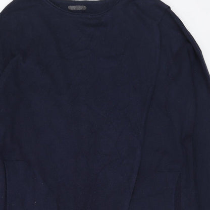 Preworn Womens Blue Viscose Jumper Dress Size L Round Neck