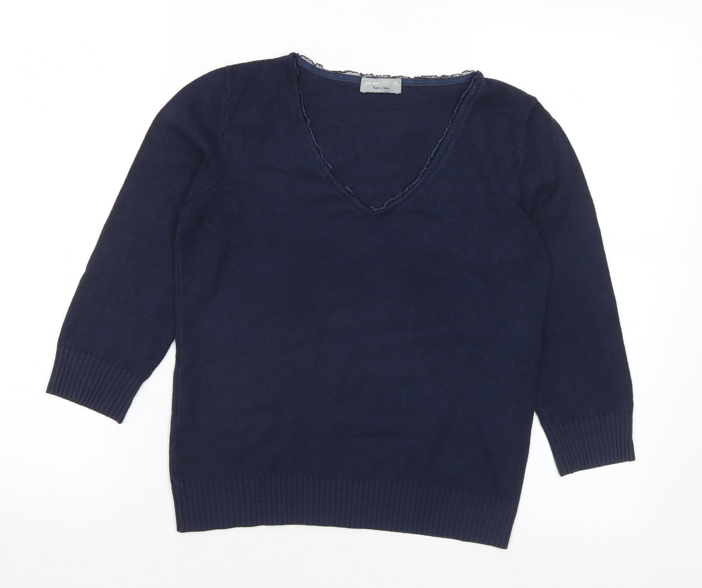 Womens UK Size 12 Marks and Spencer Blue Pullover Jumper