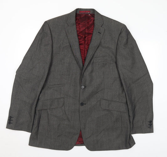 Mens UK Size 42 Burton Regular Grey Suit Jacket